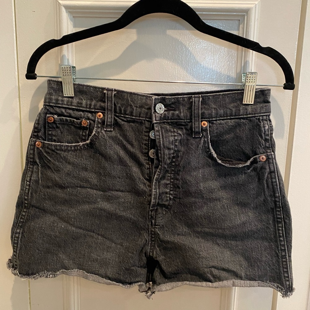 Gap black high rise jean shorts
